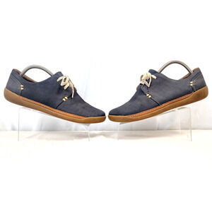 Unstructured By Clarks Haven Shoes Women's 9 Low Sneakers Blue Leather Lace Up